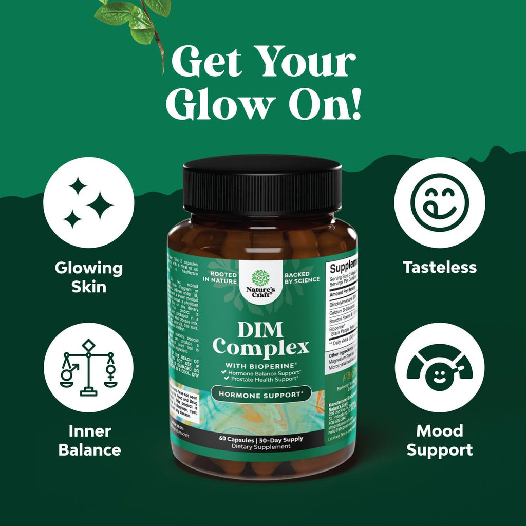 Bundle of Complete Herbal Menopause Supplement for Women for Night Sweats Mood and More with Dong Quai Vitex Chaste Berry and Black Cohosh and Extra Strength Diindolylmethane DIM Supplement - DIM Comp