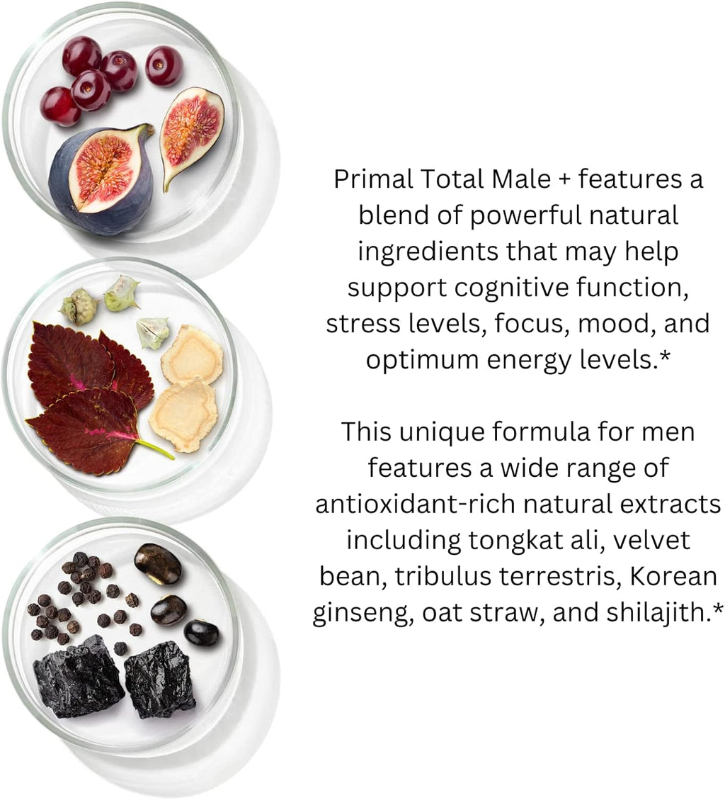 Primal Harvest Primal Total Male Natural Tribulus Terrestris, Fenugreek, Korean Ginseng, Maca Root Horny Goat Weed for Men Booster, Max Boost 90 Capsules…