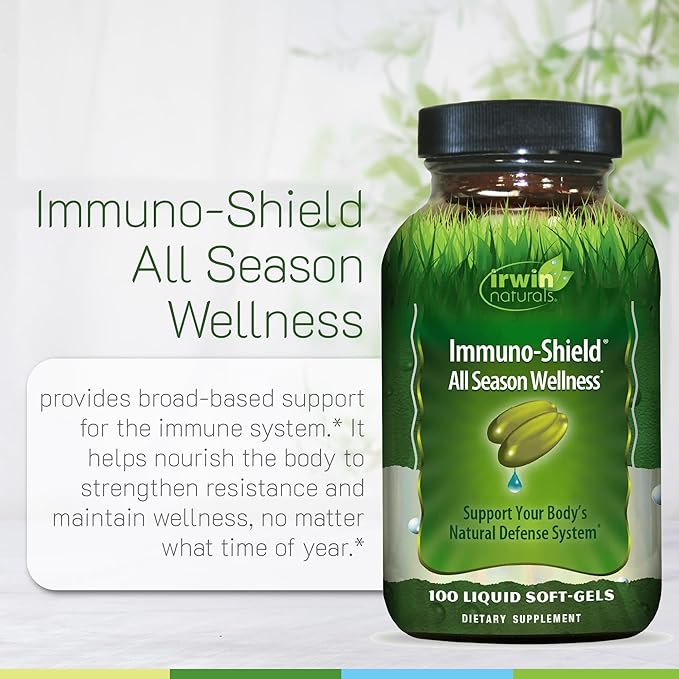 Irwin Naturals Immuno-Shield All Season Wellness for Body's Natural Defense System - 100 Liquid Softgels