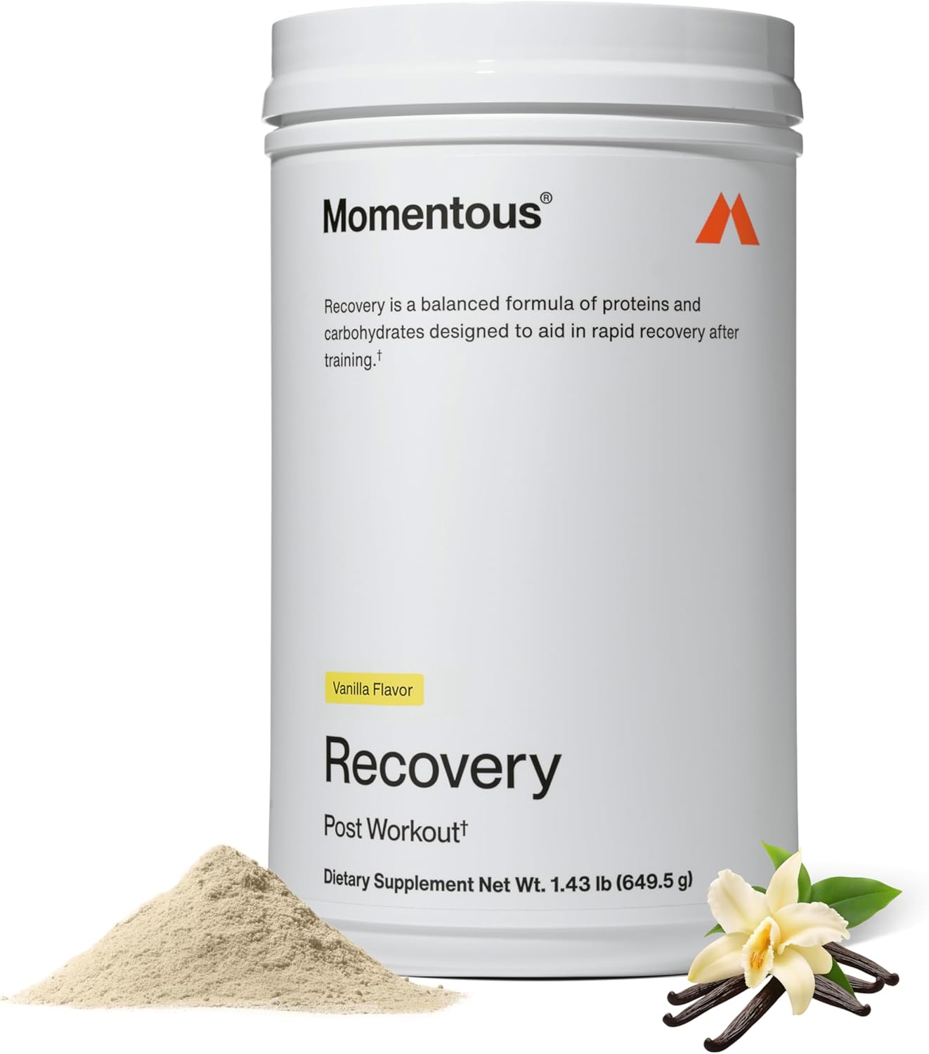 Momentous Recovery Grass-Fed Whey Protein Powder - 20 g Post-Workout Whey Isolate Protein - NSF Certified for Sport - Gluten-Free - 15 Servings - Vanilla - Package May Vary