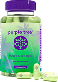 purple tree Happy Liver Daily | Liver Support & Cleanse Supplement with Milk Thistle 80% Silymarin, Dandelion, Artichoke, Vine Tea DHM & Vitamins | Daily Liver Wellness Formula | 60 Vegan Capsules