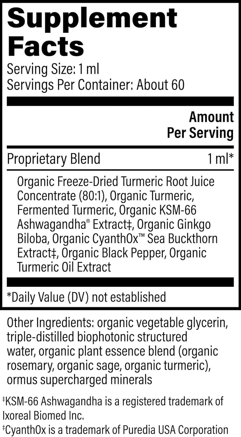 Global Healing Center Brain Health - USDA Organic Brain Supplements for Memory & Focus - Nootropics Supplement to Combat Mental Fog, Advanced Focus Factor for Adults Extra Strength - 2 Fl Oz