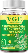 Ashwagandha Gummies for Women & Men - Vegan, Non-GMO, Gluten Free, Ashwagandha Supplements for Stress Relief, Blueberry Flavor, 60 Count