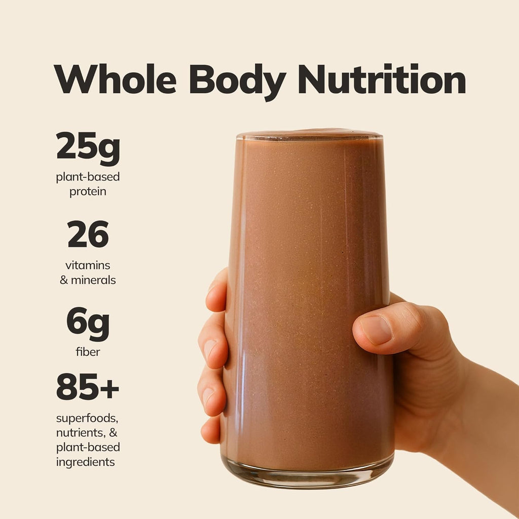 Ka’Chava Whole Body Meal Shake Chocolate – Vegan Protein Powder with 85+ Superfoods & Greens – Plant-Based Meal Replacement with Probiotics & Digestive Enzymes - Bundle: 2lb Bag + 5 Travel Sachets