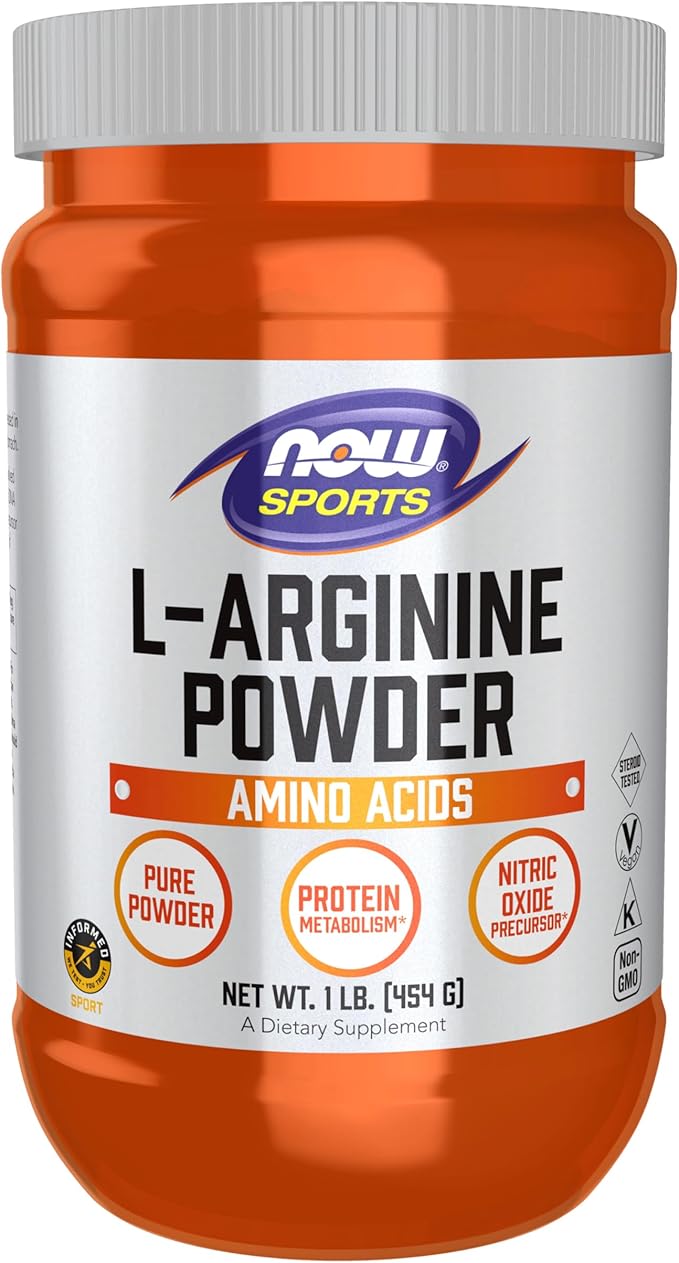 NOW Sports Nutrition, L-Arginine Powder, Nitric Oxide Precursor, Amino Acids, 1-Pound