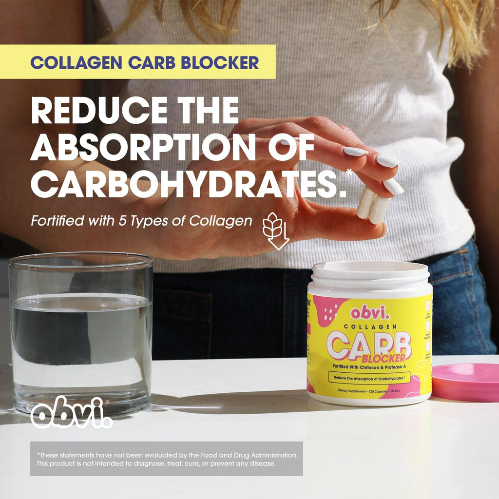 Obvi Guilt-Free Carb Blocker | Supports Fitness Goals | Carb Absorption Blocker with White Kidney Bean Extract | 120 Capsules, 30 Servings