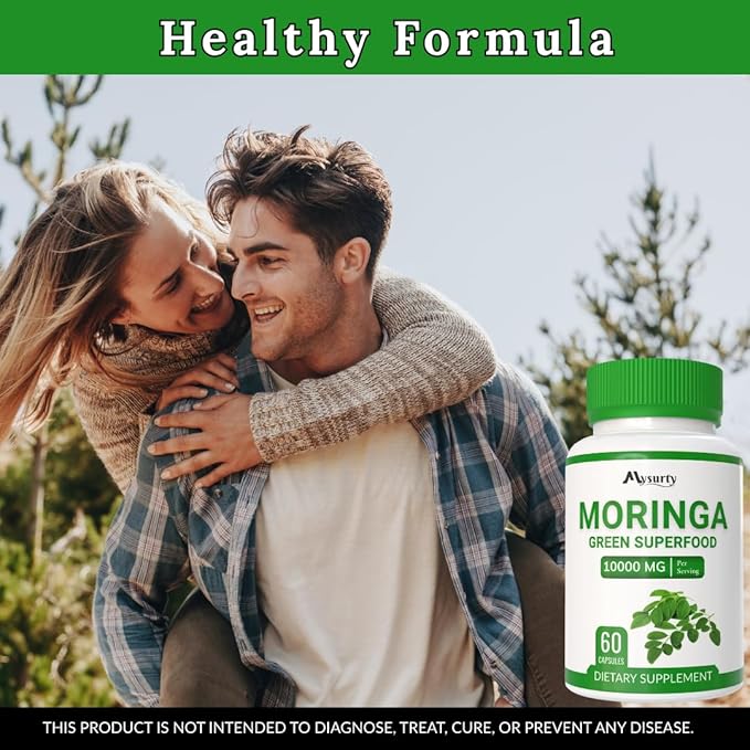 Moringa Capsules | Moringa Powder Organic | Moringa Supplement | 10000MG Moringa Leaf Extract, Complete Green Superfood, Skin & Health, Immune System-60 Count (Pack-5)