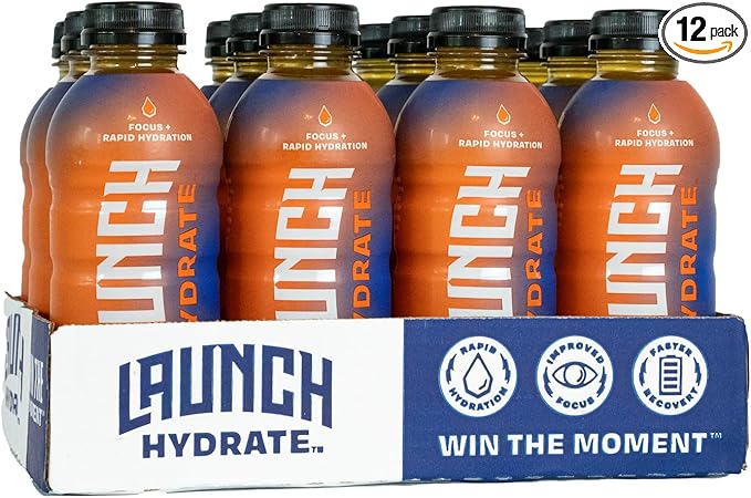 Sports Drink: Orange Flavor - 16.9 Oz (12 Pack), Energy Drink + Hydration, Real Cane Sugar, Electrolytes, Cognizin for Focus, Vitamin B12 Energy Boost, L-Glutamine Hydration Formula, No Artificial Sweeteners, Colors, or High Fructose Corn Syrup – Trust...