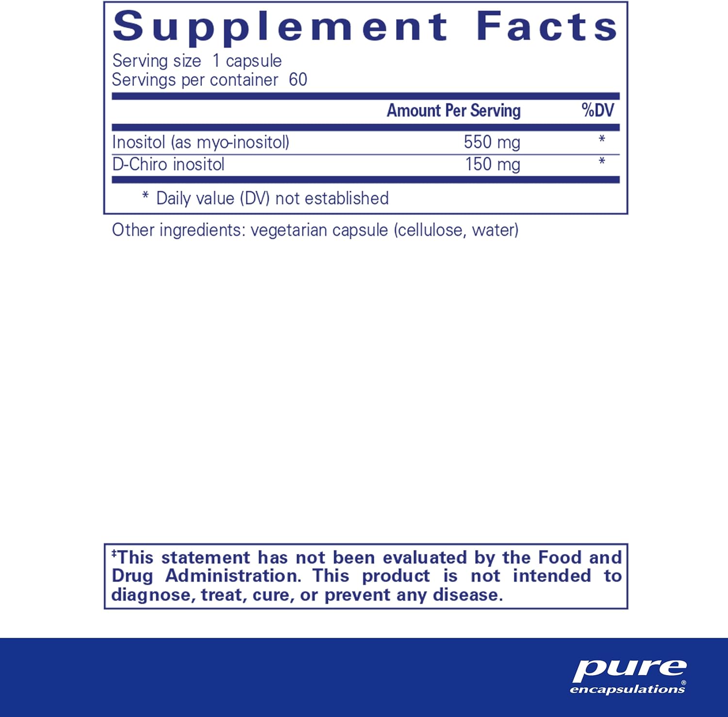 Pure Encapsulations Inositol Complex | Supplement to Support Energy, Healthy Metabolism, and Ovarian Function* | 60 Capsules