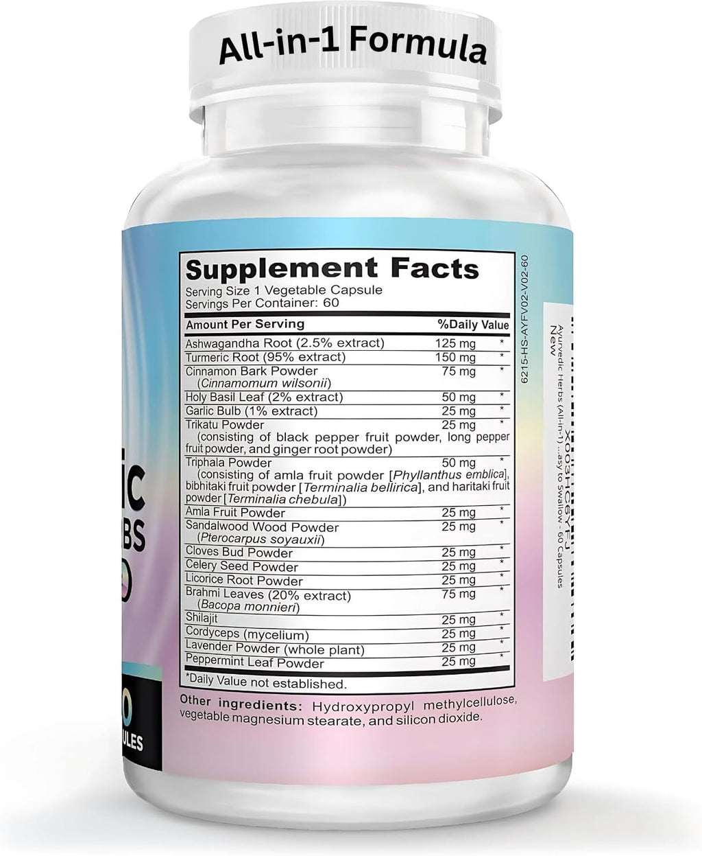 Ayurvedic Herbs 2-Month Supply (All-in-1) Supplement Blend | Ayurveda Mind Body Spirit Herbal Complex with 17 Active Ingredients | Ayurvedic Supplements | 60 Capsules