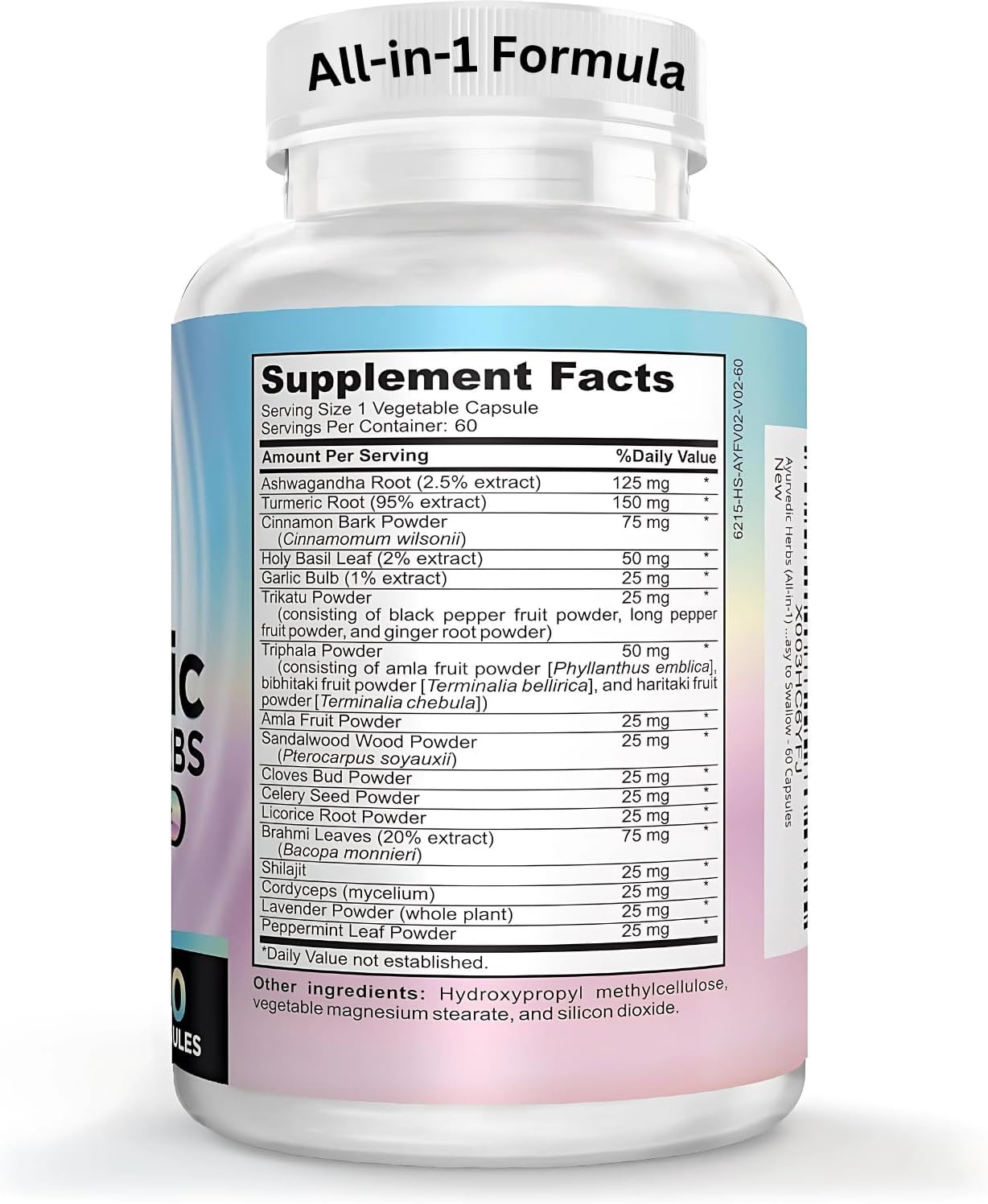 Ayurvedic Herbs 2-Month Supply (All-in-1) Supplement Blend | Ayurveda Mind Body Spirit Herbal Complex with 17 Active Ingredients | Ayurvedic Supplements | 60 Capsules