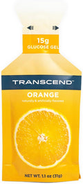 Transcend Foods Orange Gel (1.1 oz, Pack of 38) Fast-Acting Carb Gel Orange Flavor – Caffeine Free
