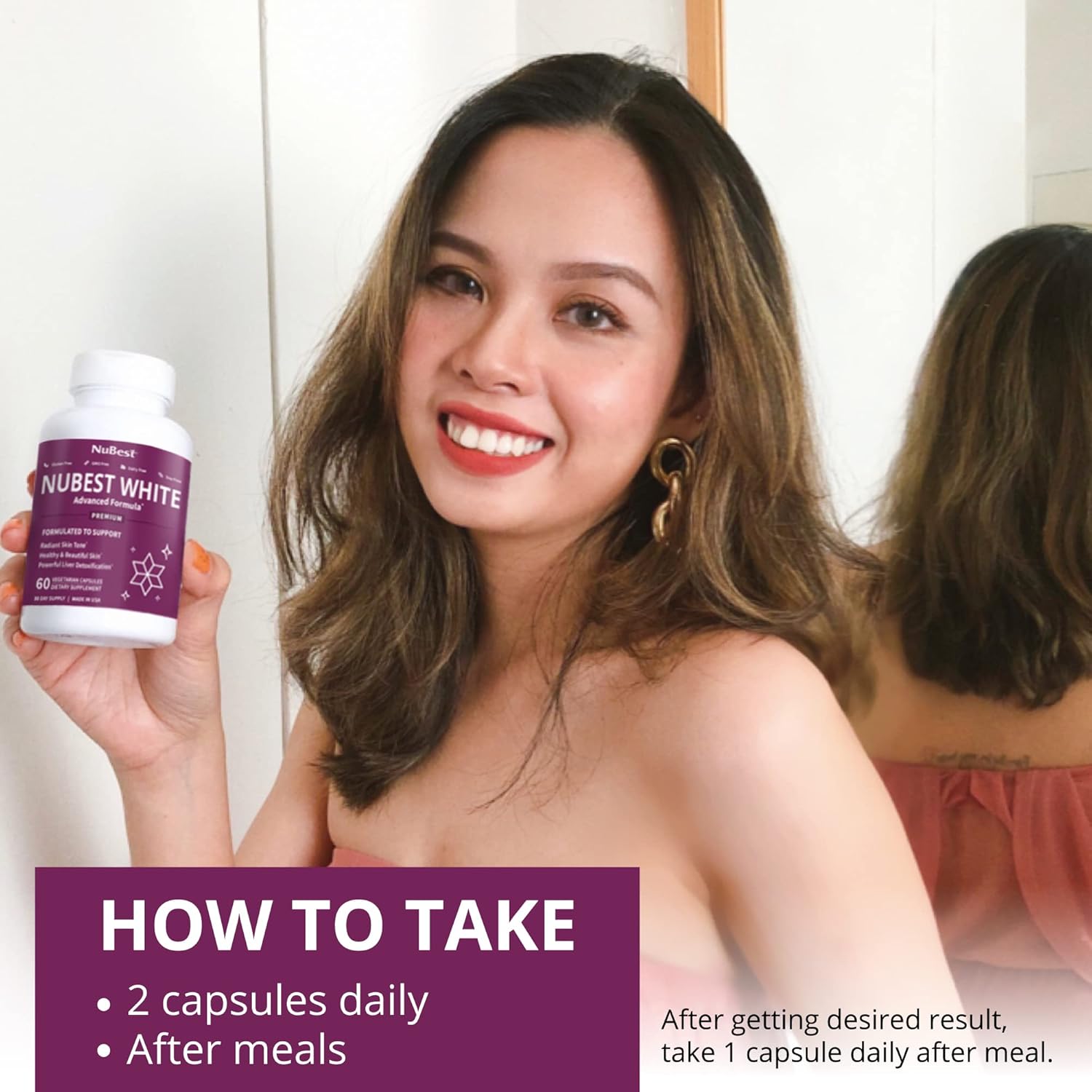 NuBest White - Glutathione 400mg & Milk Thistle Extract - Skin Brightening Supplement - Helps Beautiful and Radiant Skin - Antioxidant Supplement & Detoxification - 6 Pack | 6 Months Supply