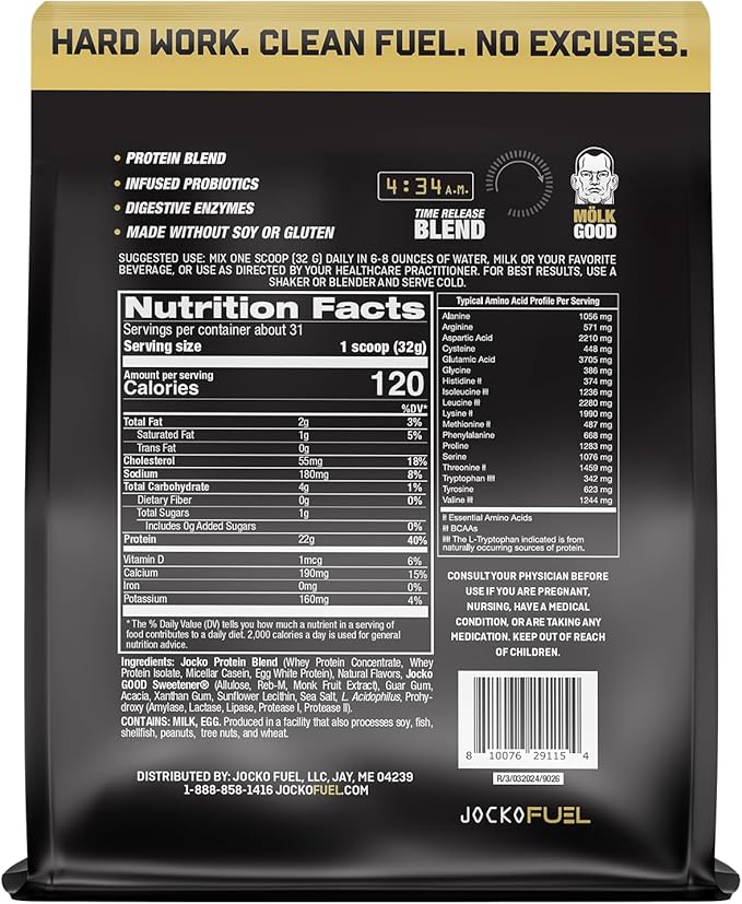 Jocko Fuel Bundle - Vanilla Mölk Protein Powder + Creatine Monohydrate Powder for Men & Women - Bundle for Atheltic Performance, Recovery, & Muscle Growth