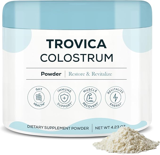 Colostrum Supplement Powder for Gut Health, Immune Support, Muscle Recovery & Wellness - Natural IgG Whole Bovine Colostrum Superfood - Hair Growth & Beauty Supplement - Unflavored - 60 Servings