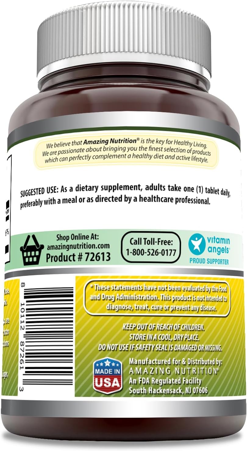 Amazing Formulas Chromium Picolinate Supplement | 200 Mcg Per Serving | Tablets | Non-GMO | Gluten Free | Made in USA (480 Count)