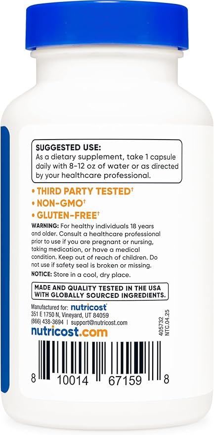 Nutricost Zinc Chelate 50mg, 120 Vegetarian Capsules - Gluten Free and Non-GMO