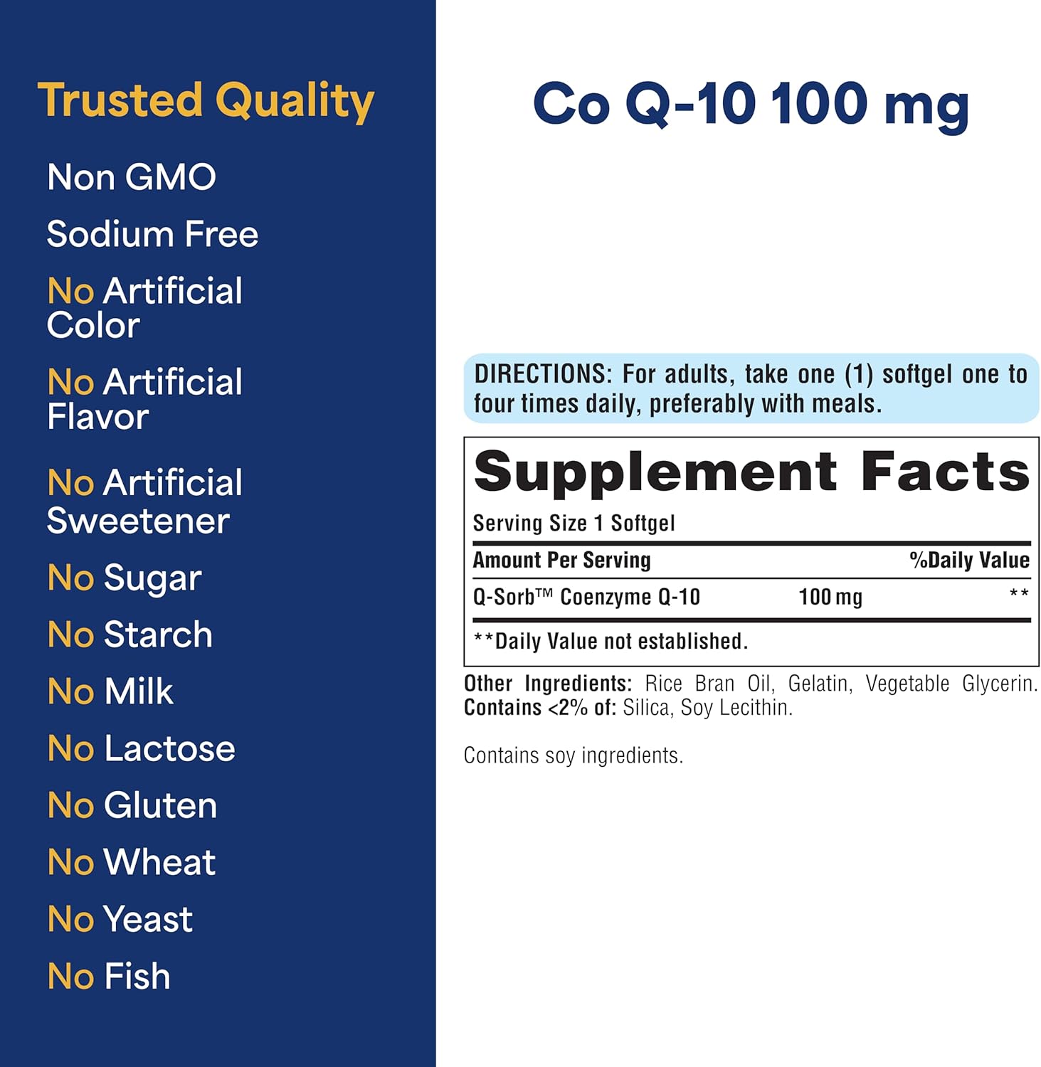 Puritan's Pride Q-Sorb CoQ-10 100mg | Supports Heart Health | Dietary Supplement | Healthy Supplement | Energy Supplement | Gluten Free | 240 Rapid Release Softgels