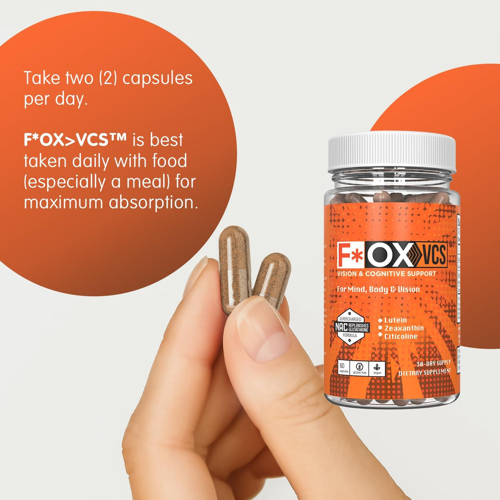 Vision & Cognitive Support Supplement - Nourish Your Mind and Eyes - Oxidative Stress Defense - Vegan & Gluten-Free - Mega-Potent Antioxidant 60 Capsules