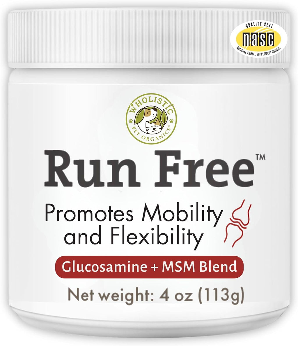 Wholistic Pet Organics Joint Supplement for Dogs - 4 Oz - Daily Dog Hip and Joint Supplement with Glucosamine Chondroitin & MSM to Support Mobility - All Breeds & Ages - Organic Glucosamine for Dogs