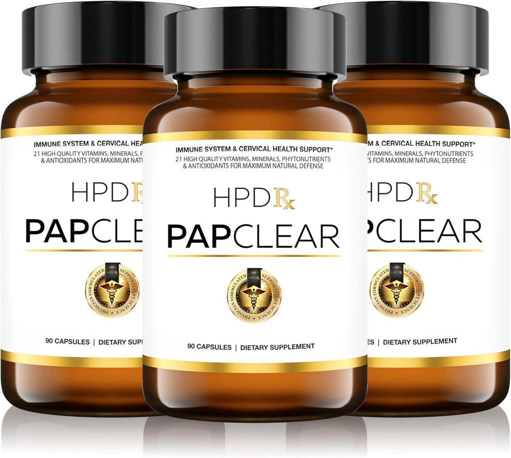PAPCLEAR Physician Formulated | All Natural Immune Support Supplement | Advanced Powerful Immunity Booster | 21 Vitamins & Nutrients with Organic Shiitake Mushroom & Lycopene | 90 Capsules | Pack of 3
