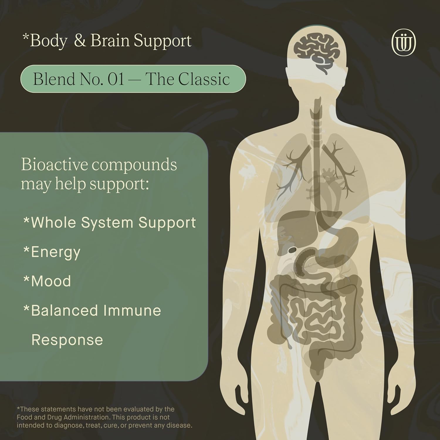 Blend No.1-6 Mushroom Blend Tincture Reishi, Chaga, Lions Mane, Turkey Tail, Cordyceps, & Shiitake, Natural Support Immunity Booster, Increase Energy & Cognitive Function (240 Servings)