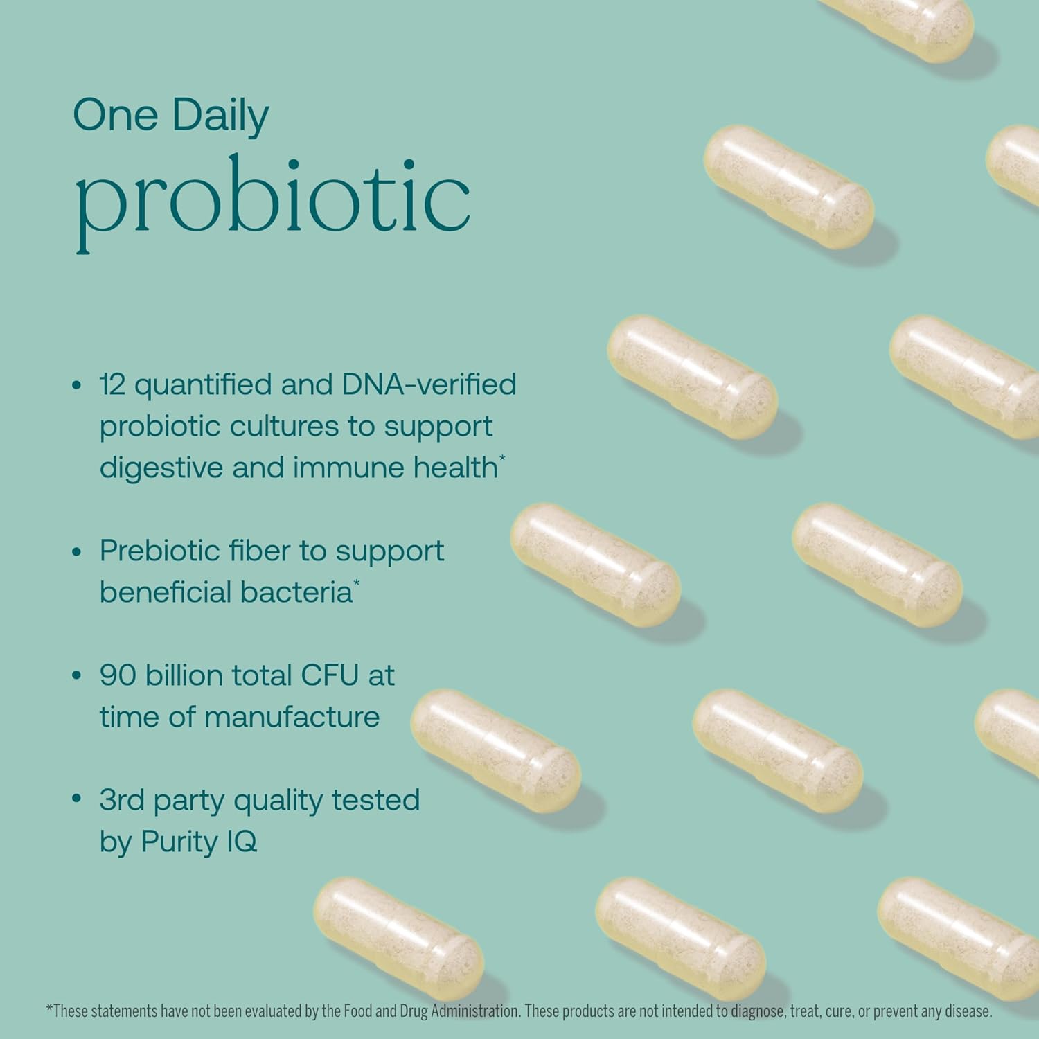 True Grace One Daily Probiotic - 30 Vegetarian Capsules - 90 Billion CFU - Gut, Digestive & Immune Health Support Blend with Prebiotic Fiber - Gluten & Soy Free