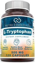 L-Tryptophan Dietary Supplement - Natural Sleep Supplements with 500 mg of Free Form L Tryptophan - Circulation & Immune Support 120 Capsules