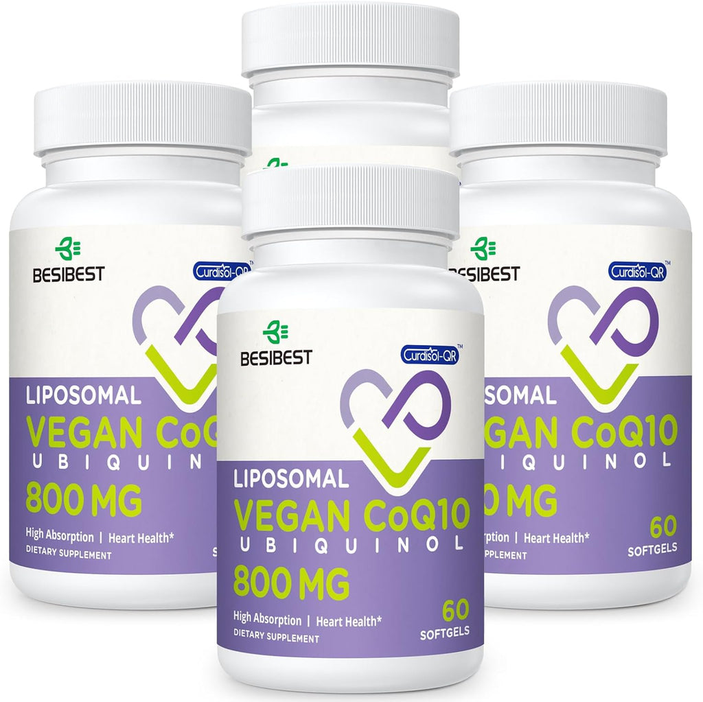 Liposomal Ubiquinol CoQ10 800 MG Softgel, High Absorption CoQ10 Ubiquinol Supplement, Active Coenzyme Q10 800mg, Powerful Antioxidant for Heart & Brain Function, Energy Production, 240 Vegan Softgels