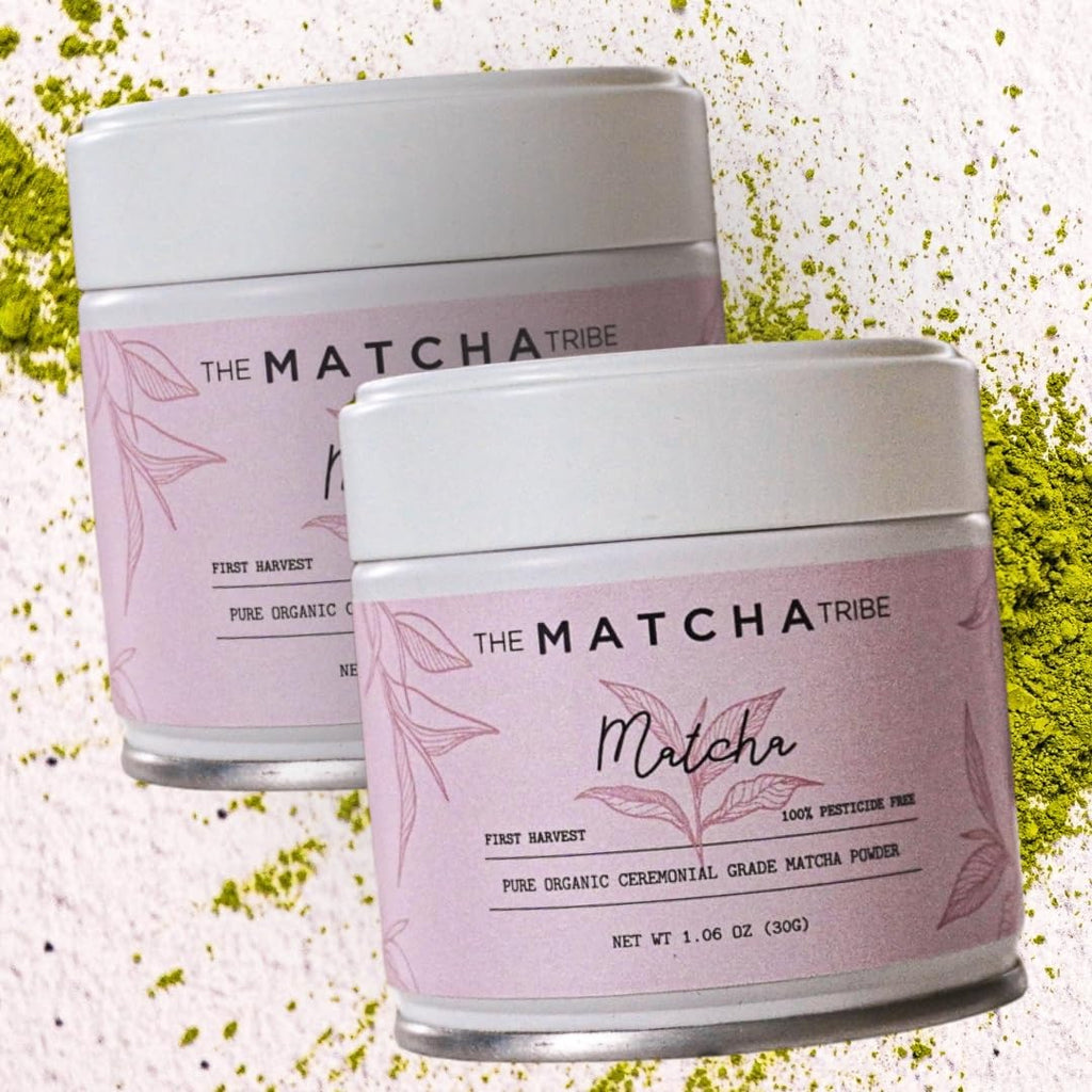 Organic Japanese Matcha Powder – Ceremonial Uji Green Tea First Harvest Stone-Ground | Pure Matcha Powder for Lattes | 2 × 30g Tins