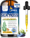 Sea Moss Drops, Irish Liquid Sea Moss Gel Supplement with Black Seed Oil, Shilajit, Elderberry, Burdock Root, Spirulina, Bladderwrack for Digestion Health, Non-GMO, 2 Fl Oz