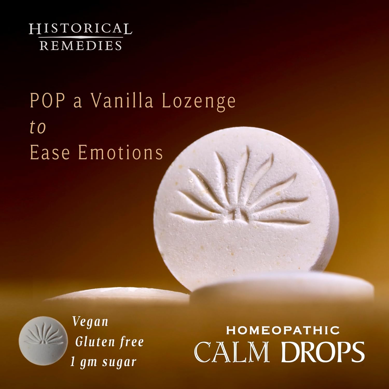 Calm Drops Homeopathic Lozenges (6 Pack)| Natural Care for Emotional Relief, Vegan & Gluten-Free Organic Vanilla Flavor Drops to Promote Relaxation and a Sense of Calm