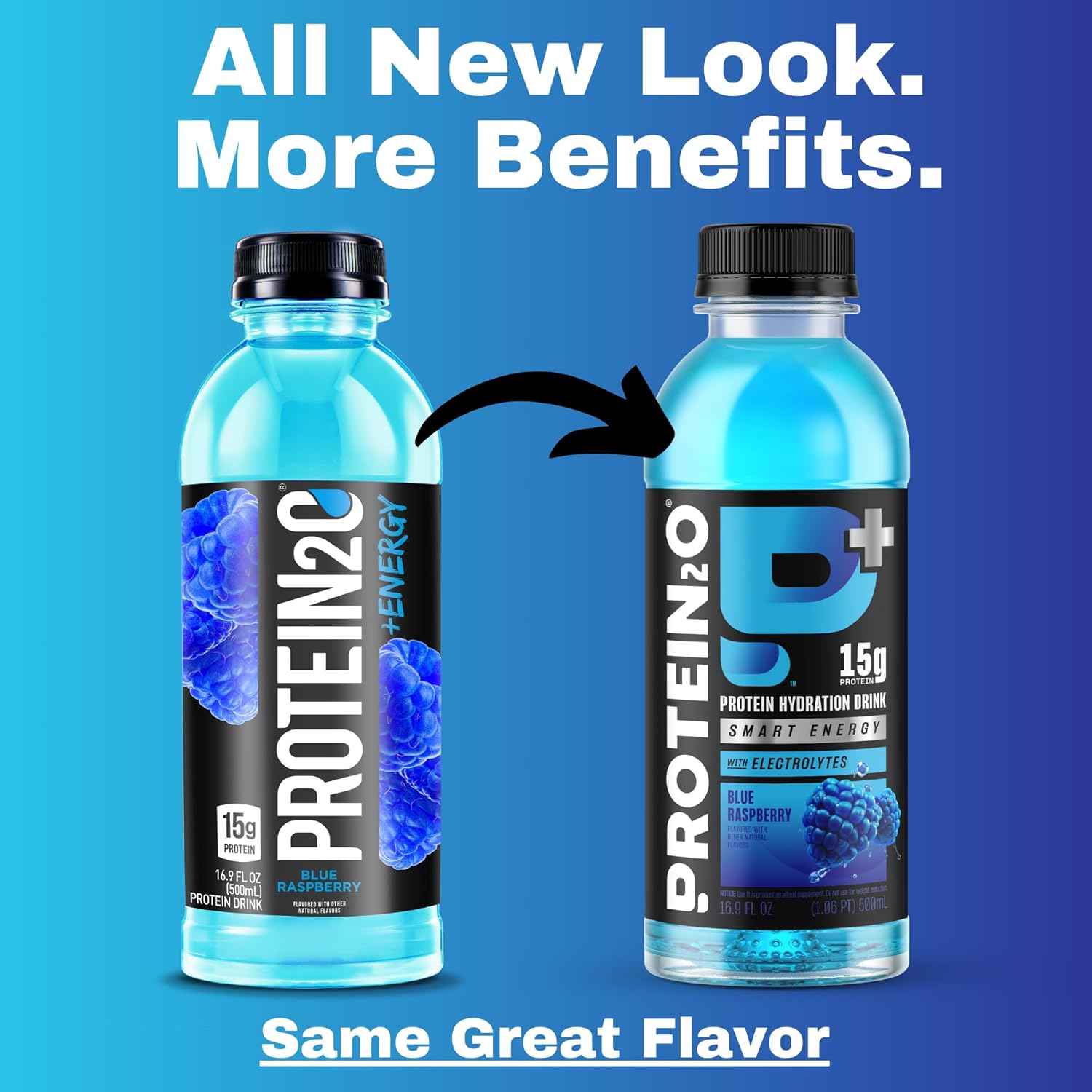 Protein2o 15g Whey Protein Isolate Hydration Drink Plus Energy & Focus, 350mg of Electrolytes, Vitamins B5 & B6, Sugar Free, Energy Variety Pack, 16.9 oz Bottle (Pack of 12)