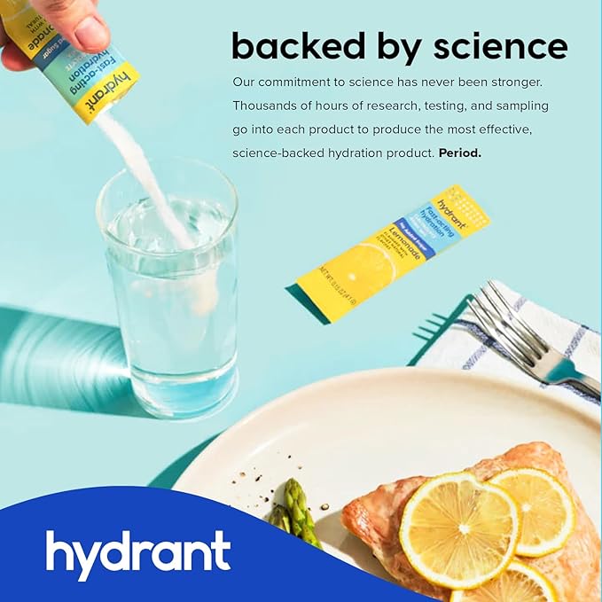 Hydrant - Bulk Electrolyte Powder, Iced Tea Lemonade Flavor, 30 Servings Instant Hydration Powder - Low Sugar Drink Mix for Daily Use, Travel & Workouts