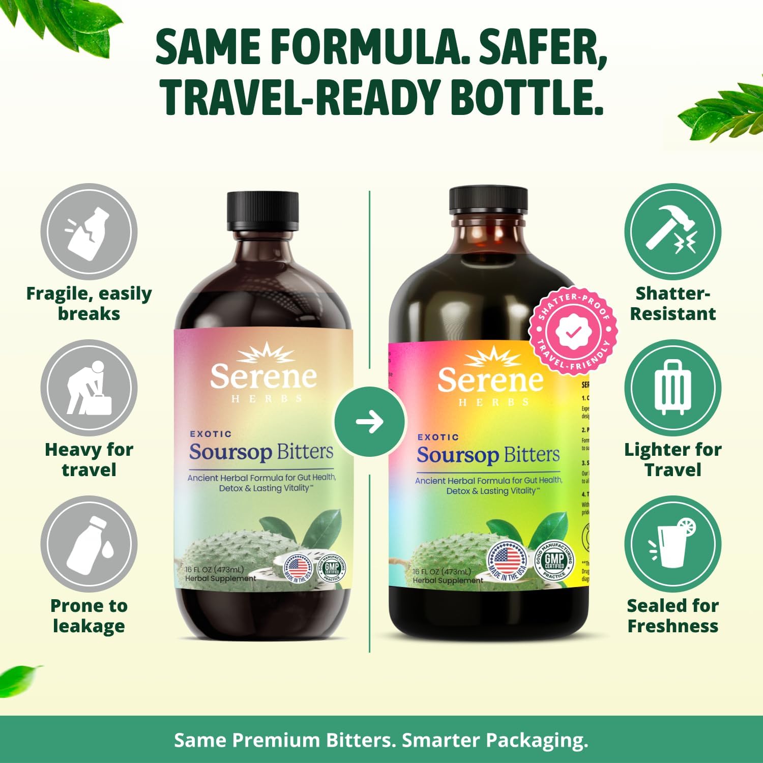 Serene Herbs Soursop Bitters Liquid, Mixed Berries & Black Seed Triple Bundle – Organic Herbal Guanabana for Digestive Support & Immune Health – Vegan, Non-GMO – 48 oz (16 oz Each), 3 Pack