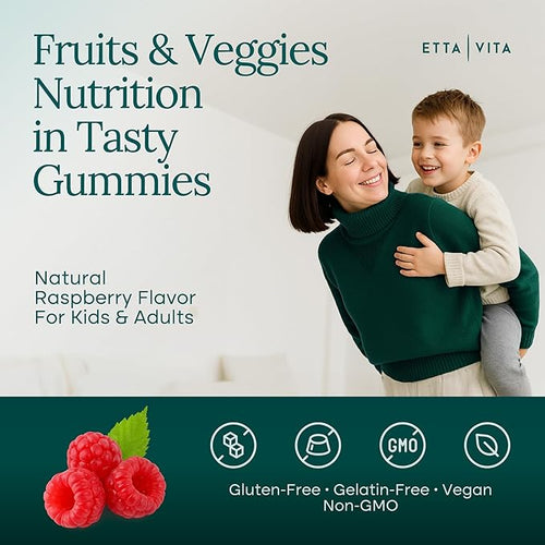 (120 Chews) Moringa Super Greens Gummies – Fruits, Veggies & Herbal Supplements with Mushrooms, Immune & Energy Support, Non-GMO, Vegan, Gluten-Free, Pectin-Based