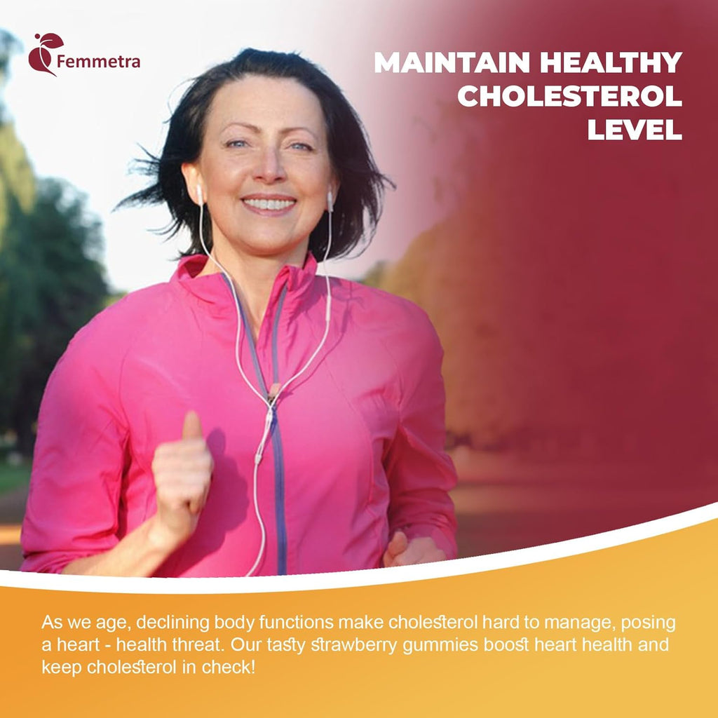 Cholesterol Supplements with Plant Sterols, Red Yeast Rice & COQ10 etc, 17-in-1 Cholesterol Complex Gummies for Heart & Cholesterol Health, Energy Support, Non-GMO, Strawbreey Flavor, 60 Gummies.