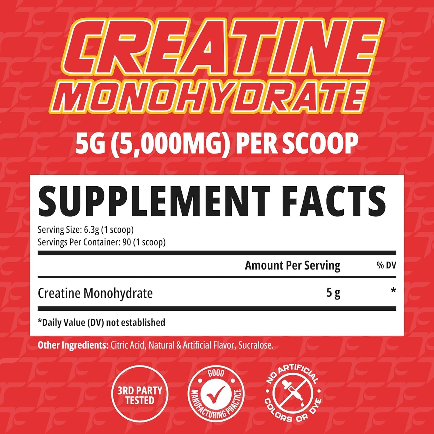 TC Nutrition Creatine Monohydrate Powder 90 Servings - 5g Per Serv of Creatine Powder for Increased Strength, Muscle Growth, Improved Endurance and Performance, Peach Rings