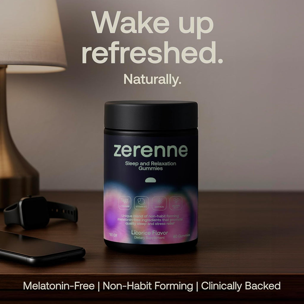 Sleep & Relaxation Gummies, Melatonin-Free Natural Sleep Aid, Stress Relief, Non-Habit Forming Formula, Saffron, Valerian Root, L-Theanine & B12, Licorice Berry, 120 ct 19.2 oz (2 Pack)