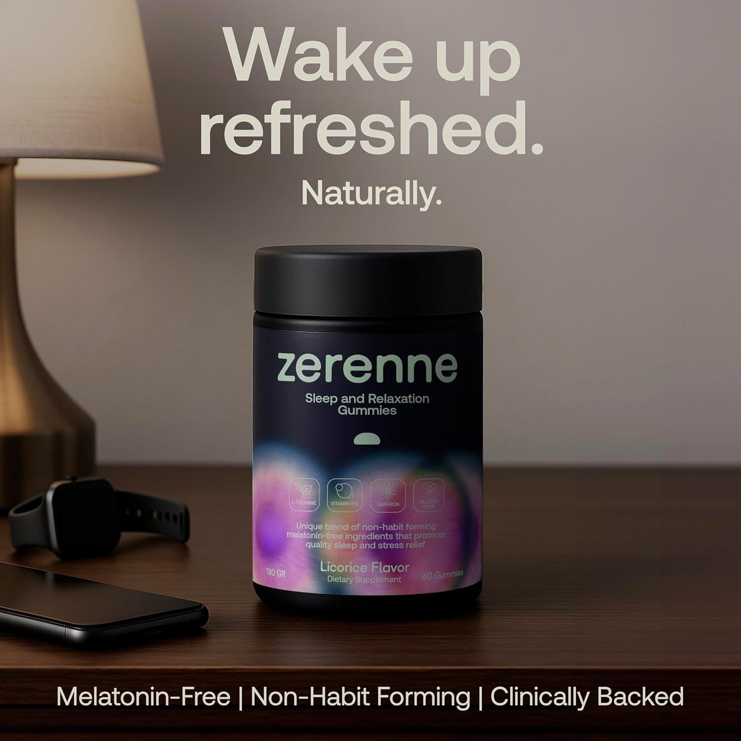 Sleep & Relaxation Gummies, Melatonin-Free Natural Sleep Aid, Stress Relief, Non-Habit Forming Formula, Saffron, Valerian Root, L-Theanine & B12, Licorice Berry, 120 ct 19.2 oz (2 Pack)