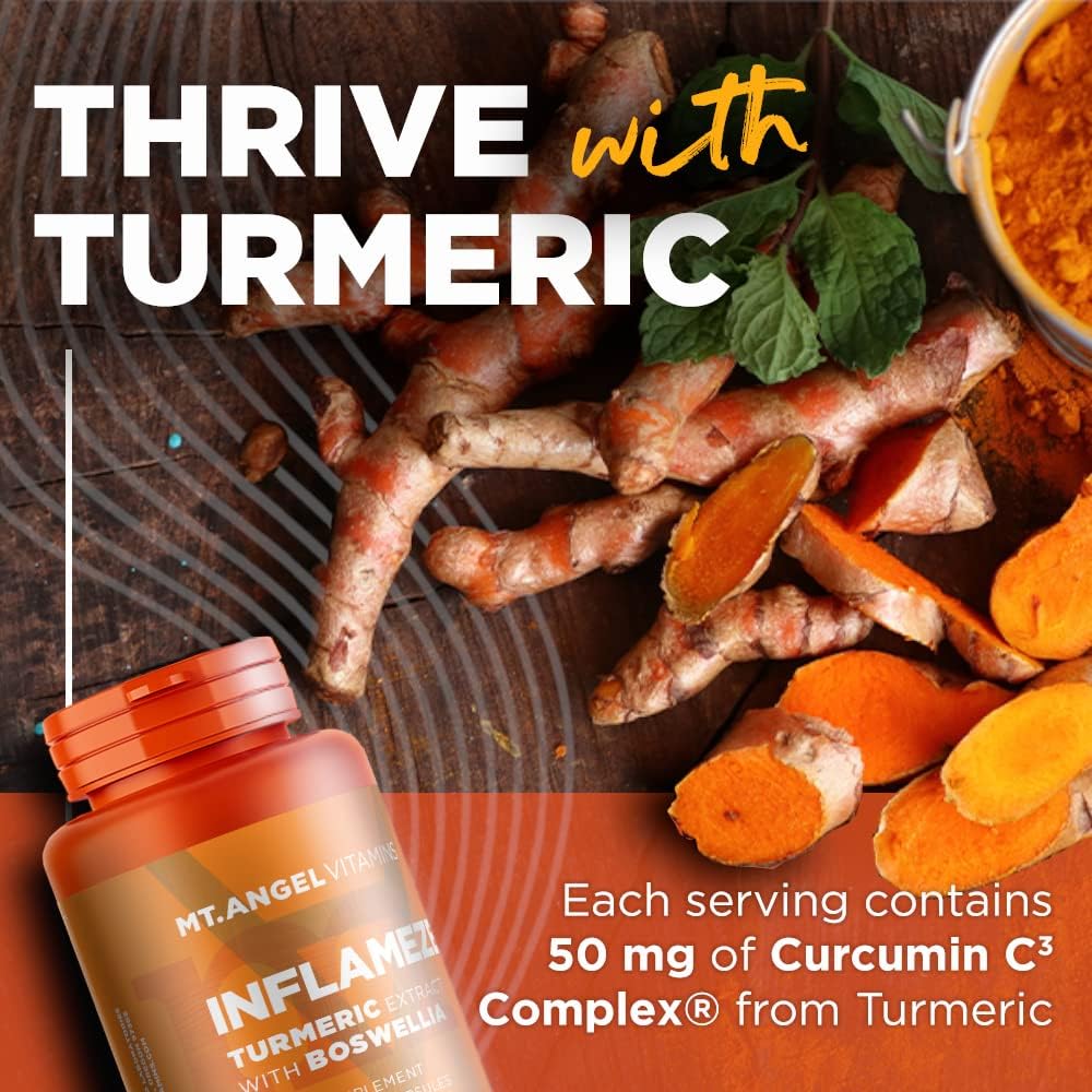 Mt. Angel Vitamins - InFlamEze, Boswellia, Curcumin, Quercetin, Bromelain (60 Vegetarian Capsules)