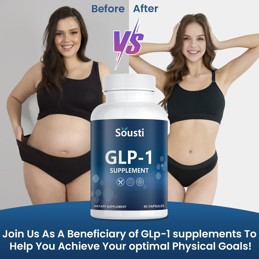 GLP-1 Supplement Support, GLP Activate Natural Formula for Women & Men, GLP-1 Supplement for Metabolic, Energy and Overall Health, Take Before Meal (60 Capsules)