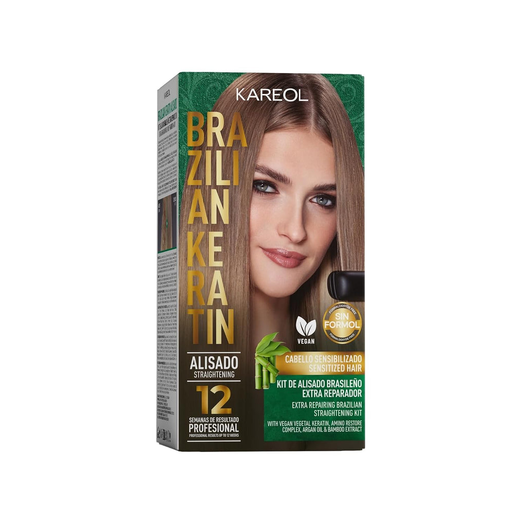 Keratin Hair Treatment Kit - Brazilian Keratin Straightening Kit - Formaldehyde Free - Repairs & Strengthens Hair - Keratina Para Alisar El Pelo, Alisado Brasileño Keratina