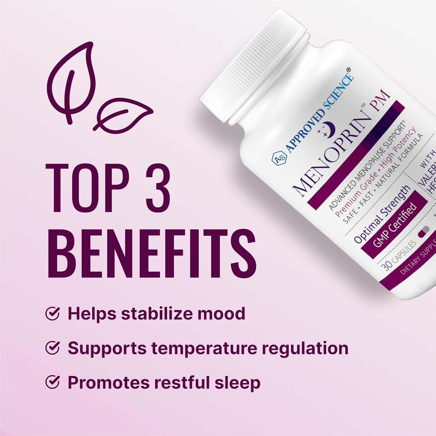 Approved Science Menoprin PM - Advanced Menopause Support - Protykin, Black Cohosh - 1 Bottle Menoprin PM - 30 Capsules - Vegan