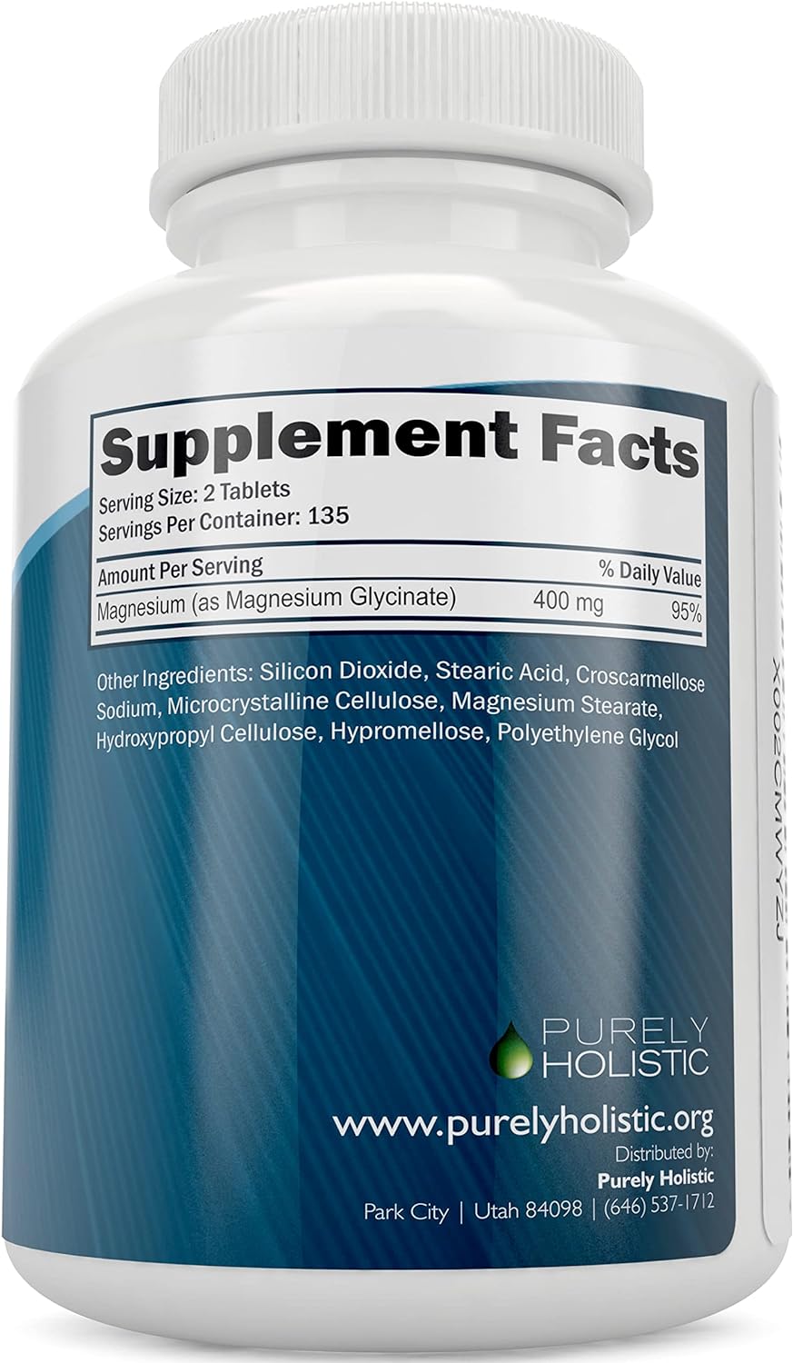 Magnesium Glycinate 400mg - 270 Magnesium Tablets (not Capsules) - 400 mg Elemental Magnesium - Highly Bioavailable - Vegan and Vegetarian - for Improved Sleep, Stress Relief & Cramp Defense