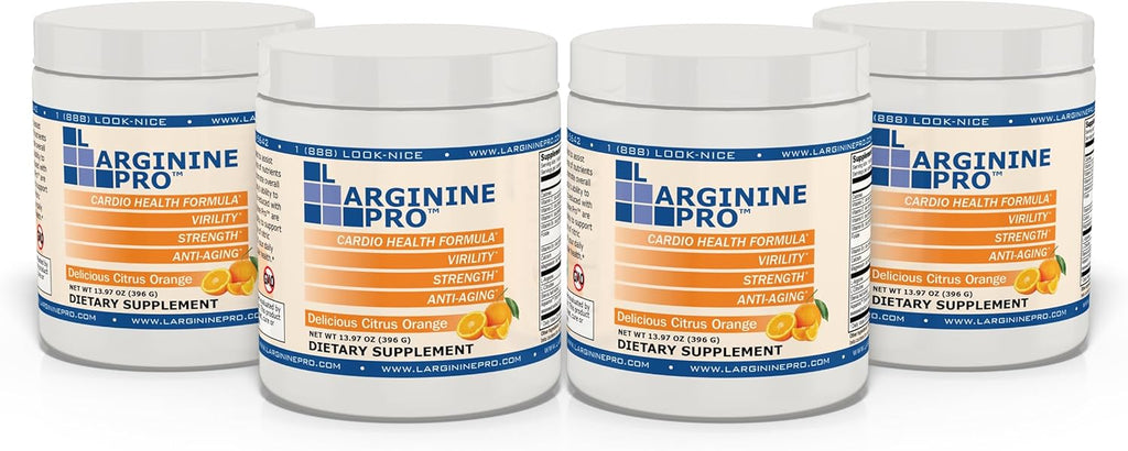 L-ARGININE PRO | 5,500mg L-Arginine Plus L-Citrulline 1,100mg Orange Powder Drink Mix Supplement for Increased Nitric Oxide Production