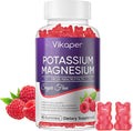 Potassium Magnesium Gummies 1200 mg for Adults Sugar-Free High Absorption Magnesium Glycinate Supplement,Supports Leg Cramps,Muscle,Heart Health,Non-GMO Magnesium Gummy Raspberry Flavor 90 Count