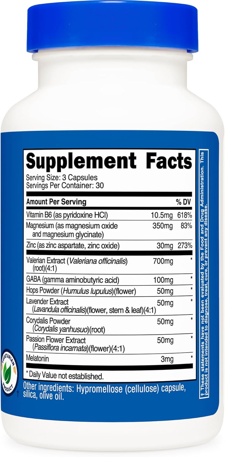 Nutricost Sleep Aid Complex 1330mg Serving (90 Capsules) - 30 Servings