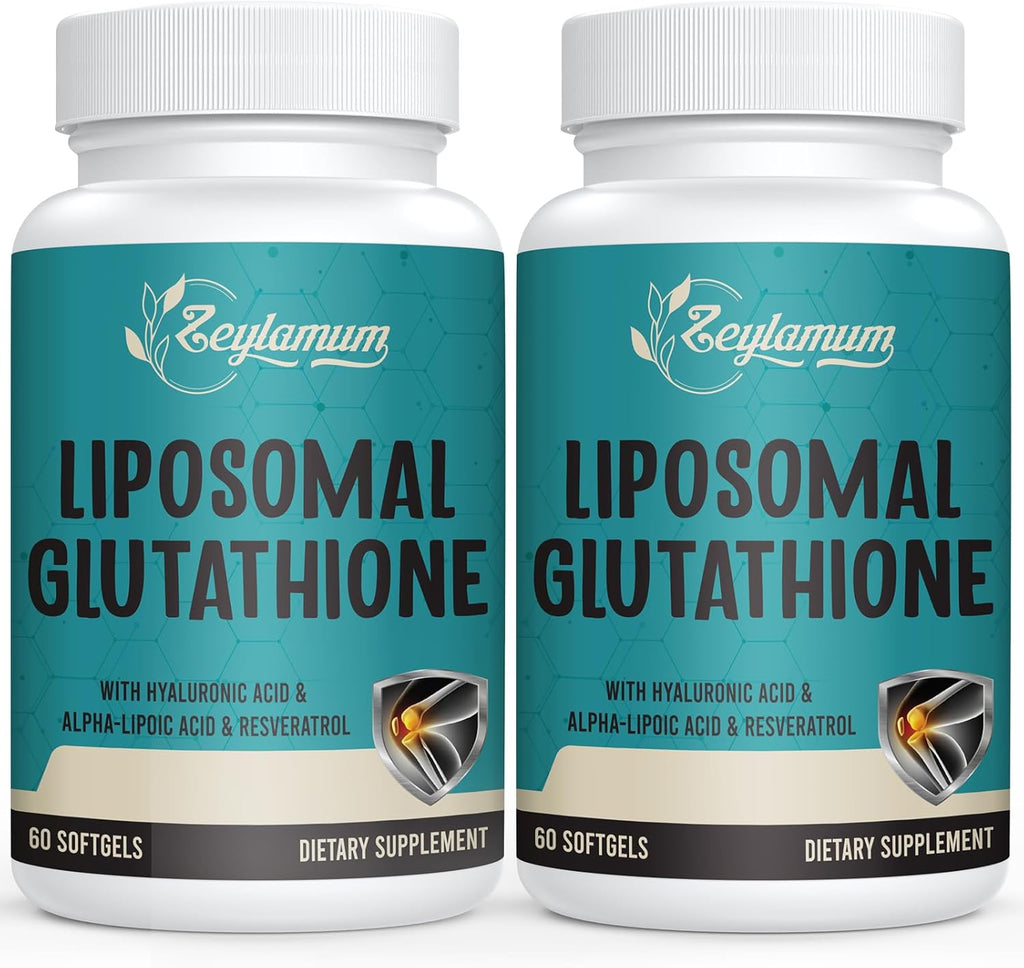 2400 MG Liposomal Glutathione Softgels, Max Absorption, Active Form L-Glutathione Reduced (GSH), with Hyaluronic Acid, Resveratrol, Master Antioxidants for Detox, Brain, Immune System, 120 Softgels