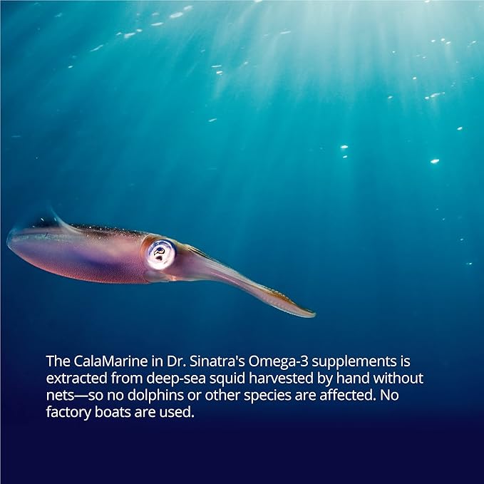 Dr. Sinatra CalaMarine Omega 3 Supplement with DHA and EPA, Clinical Grade for Brain, Heart, and Eye Health, 60 Softgels